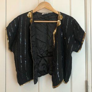 Vintage Sequin Top with Shoulder Pads!